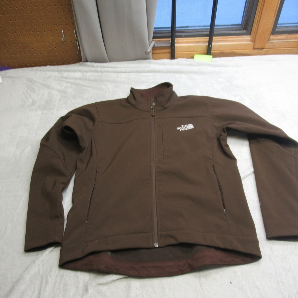 The North Face Apex Jacket Womens Medium Brown Softshell Full Zip Rain Wind Hike